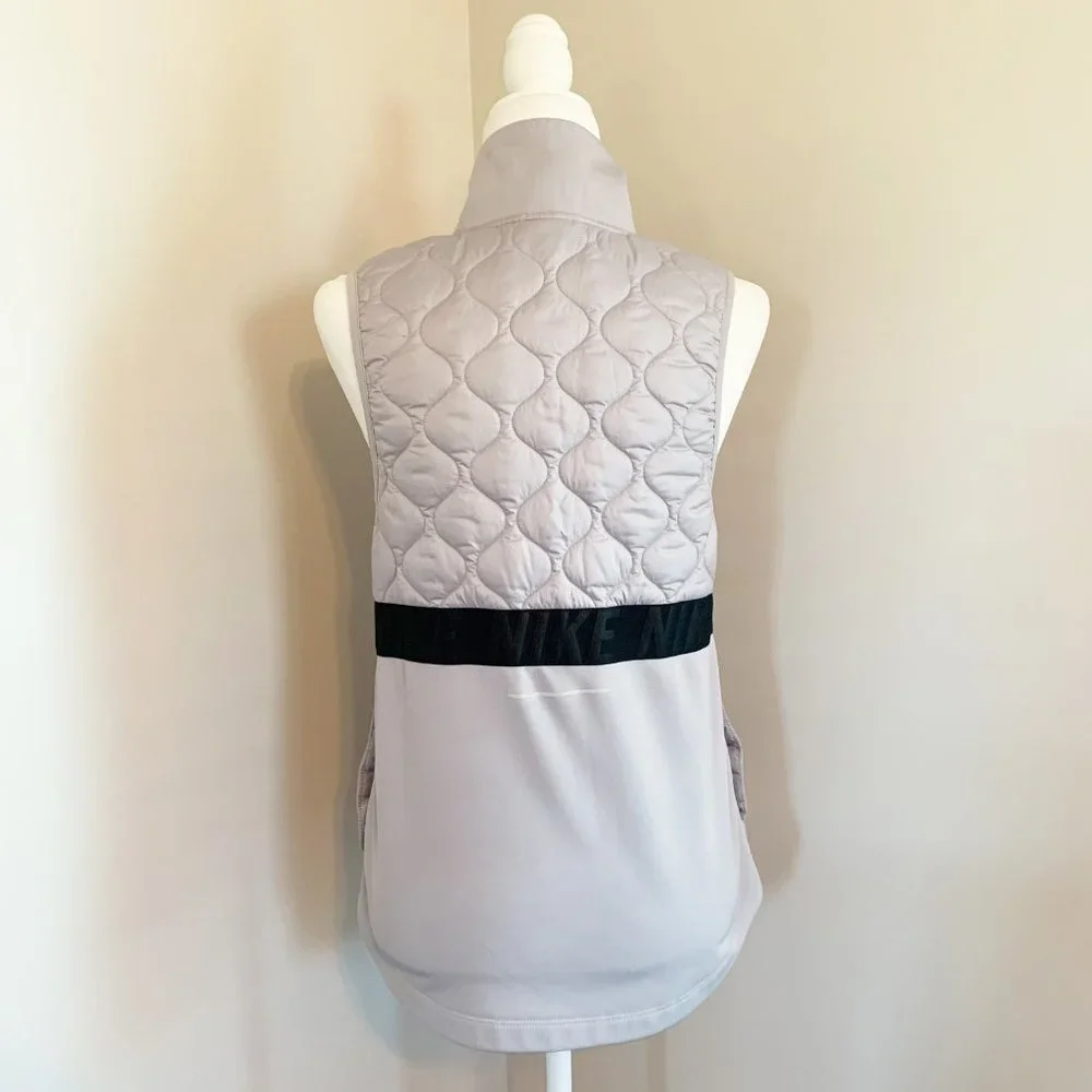 SOLD! Nike Aerolayer Black Gray Running Vest Gilet Quilted Logo - Picture 6 of 12